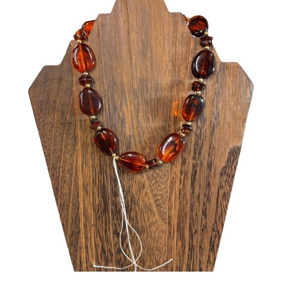 Vintage Baltic Amber Beaded Necklace Gold-Tone Clasp & Loose Beads NEEDS REPAIR - Picture 8 of 9